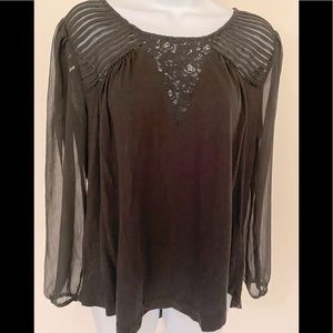 NEW, Lucky Brand Black With See-Through Sleeves